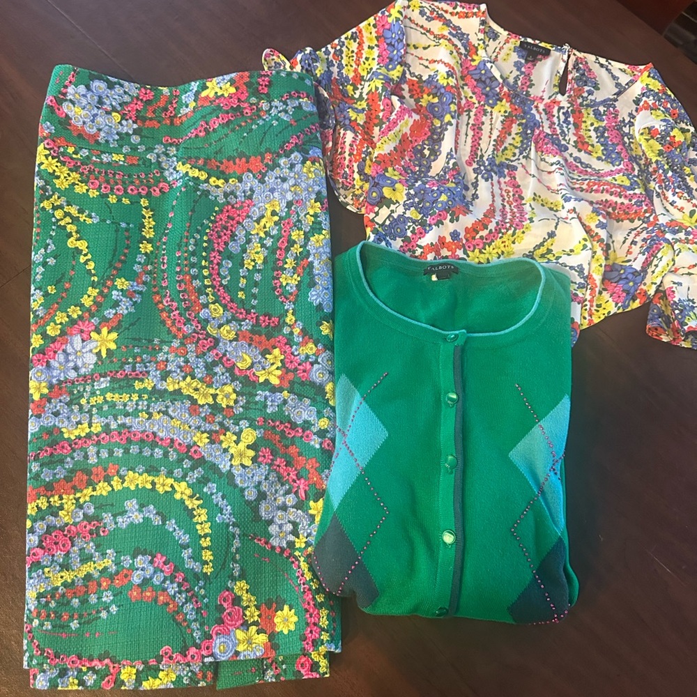 Talbots Green Maxi Pencil Skirt for Resort Wear